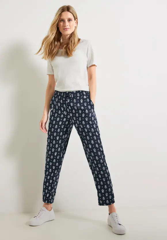 Casual Fit Hose mit Print - deep blue