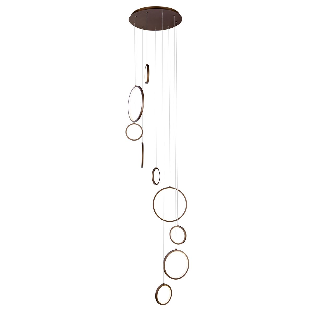 Design hanglamp donker brons 9-lichts incl. LED 3-staps dimbaar - Vide Anella