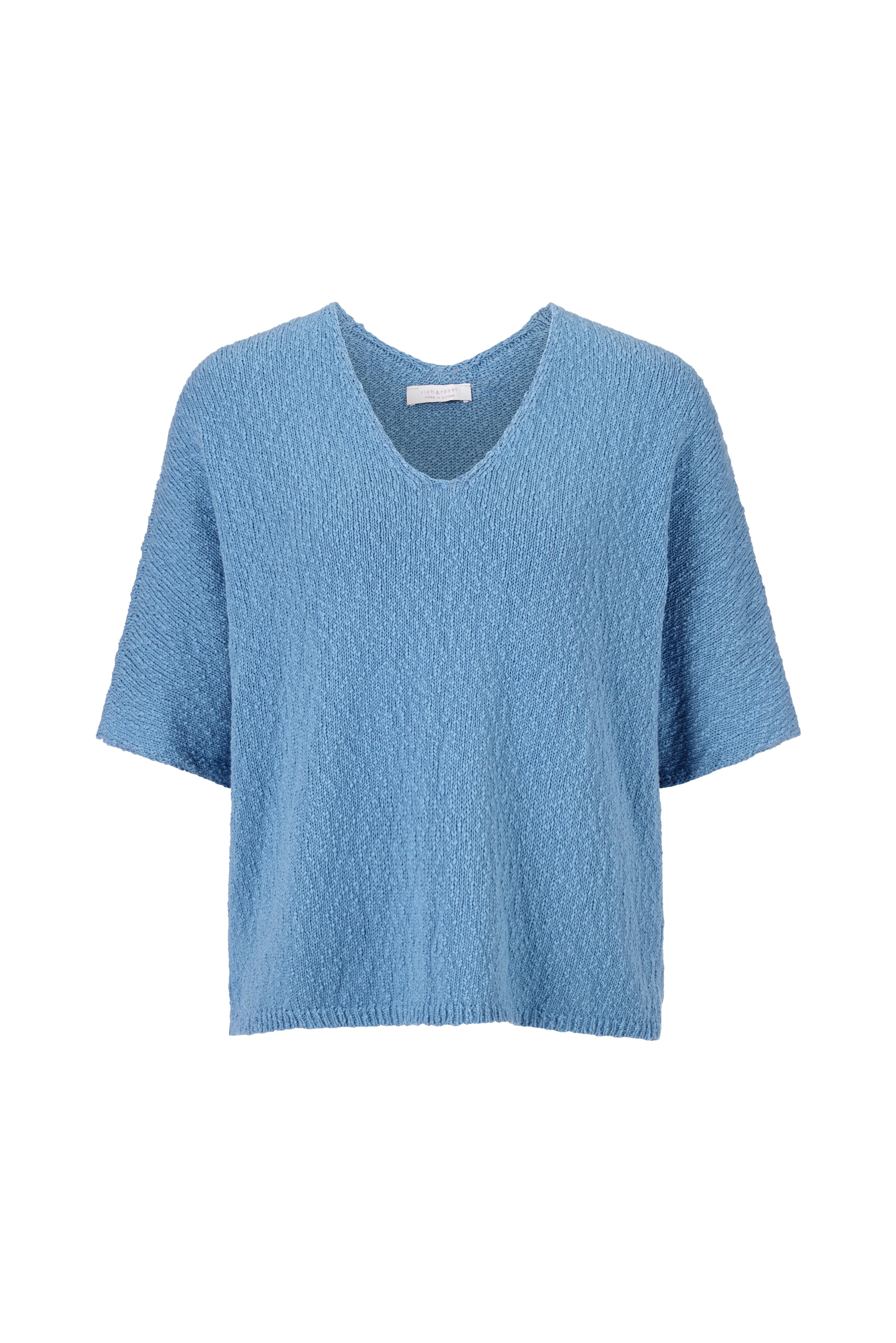 RICHROYAL V-Ausschnitt-Pullover im cleanen Feinstrick mit Oversize-Ärmeln