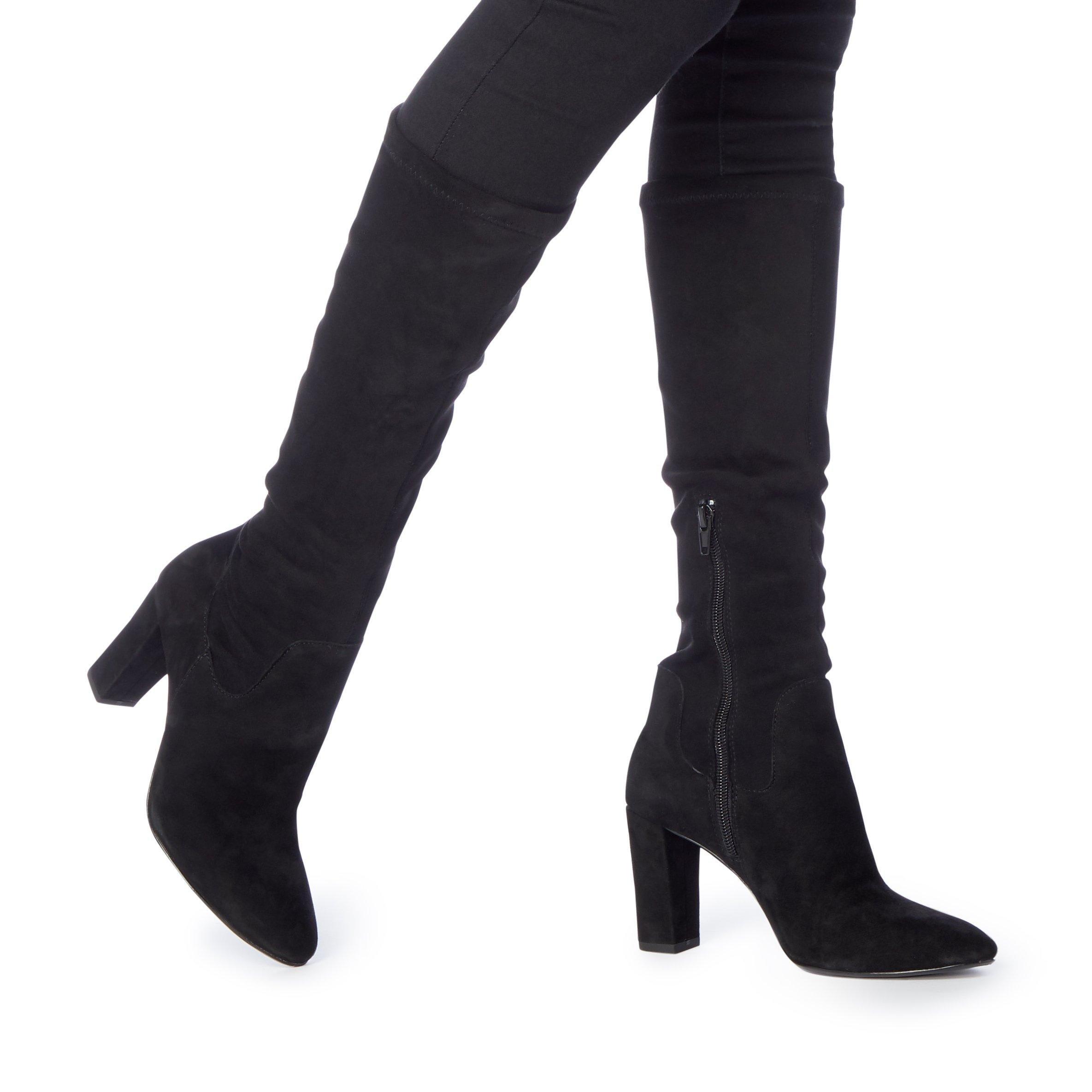 Dune London Siren High Block Heel Pointed Toe Boots
