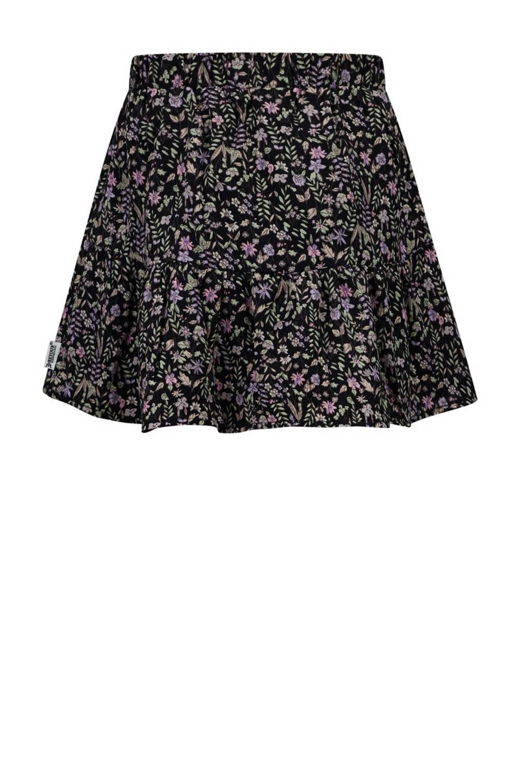 Retour Jeans gebloemde rok Toulouse zwart/groen/paars
