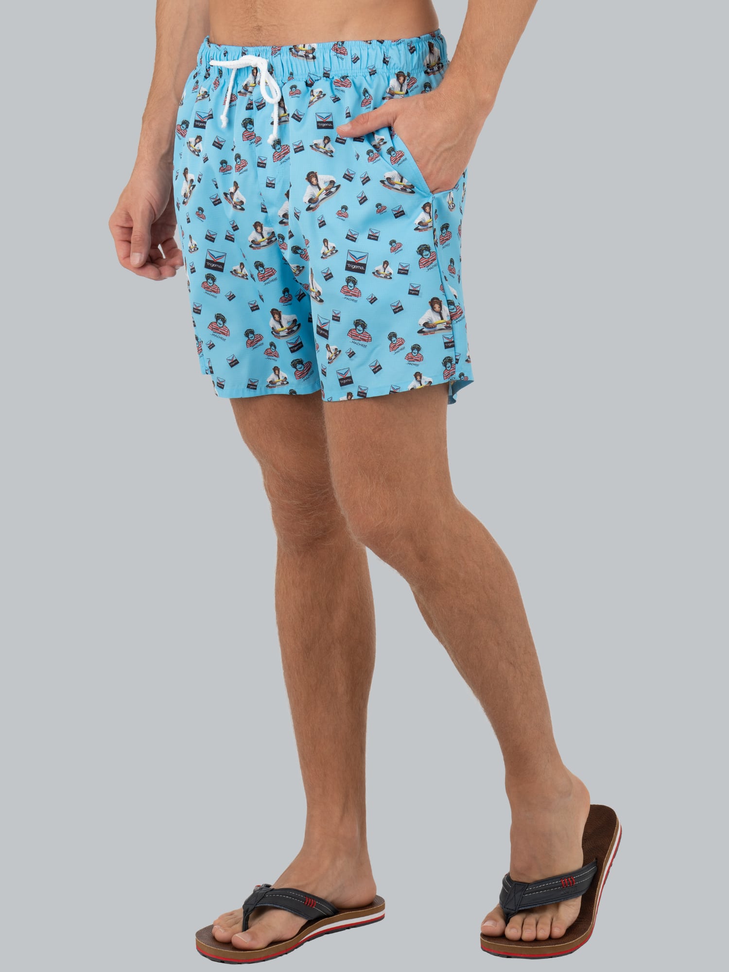 Bade-/Freizeitshorts mit Druckmotiv Azur