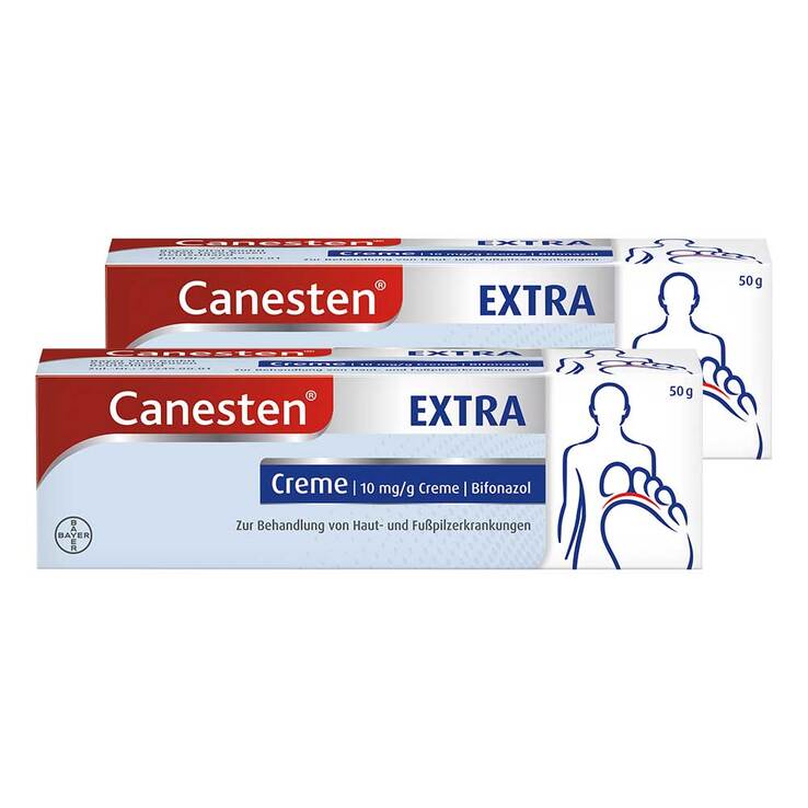 Canesten EXTRA Creme gegen Haut- und Fußpilzerkrankungen, 2x50 g