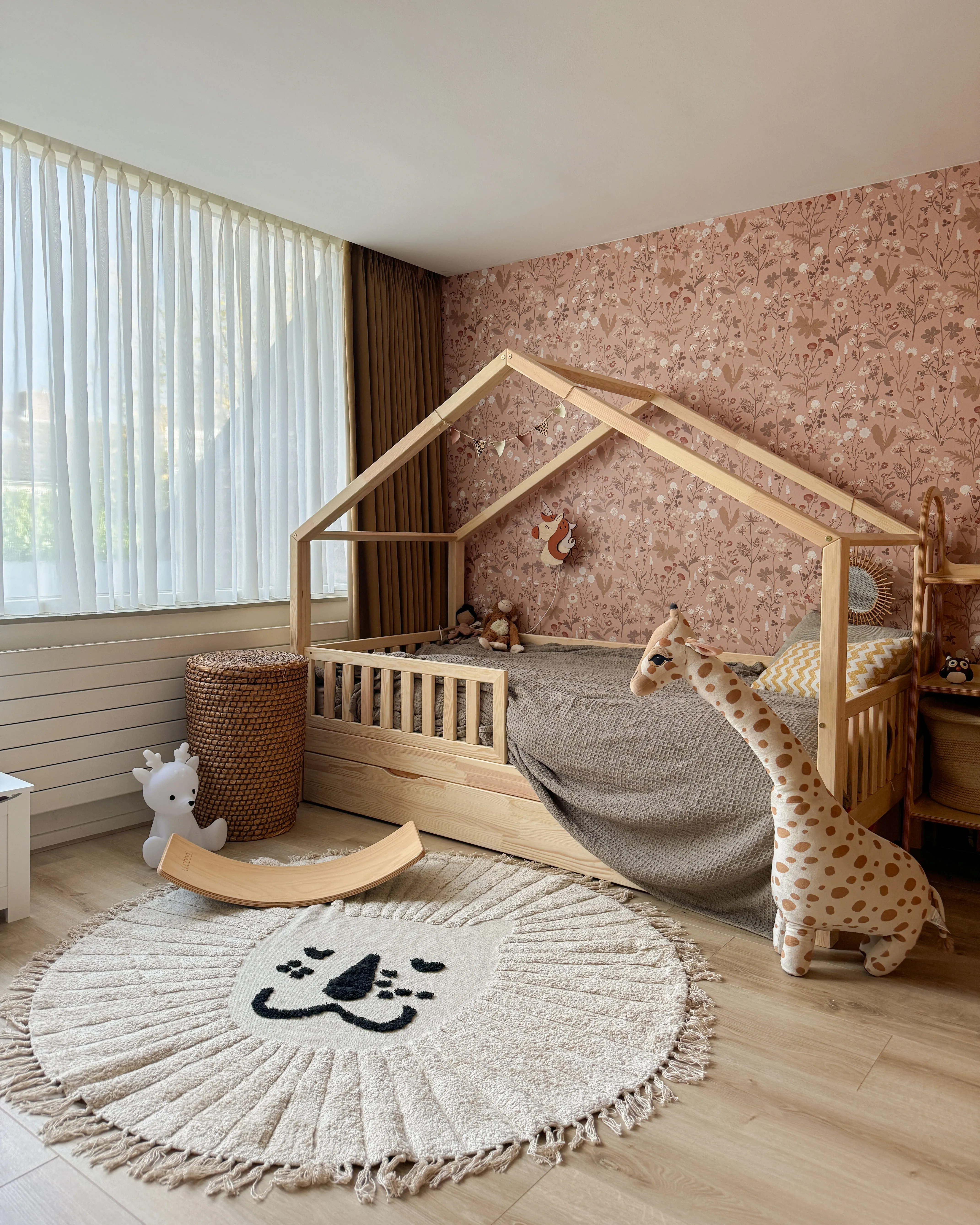 Kindervloerkleed BADHANI Beige ø 140 cm Katoen