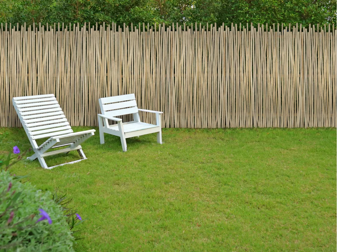 Clôture en bois de teck - L100 x H180 cm coloris naturel clair - EDANA