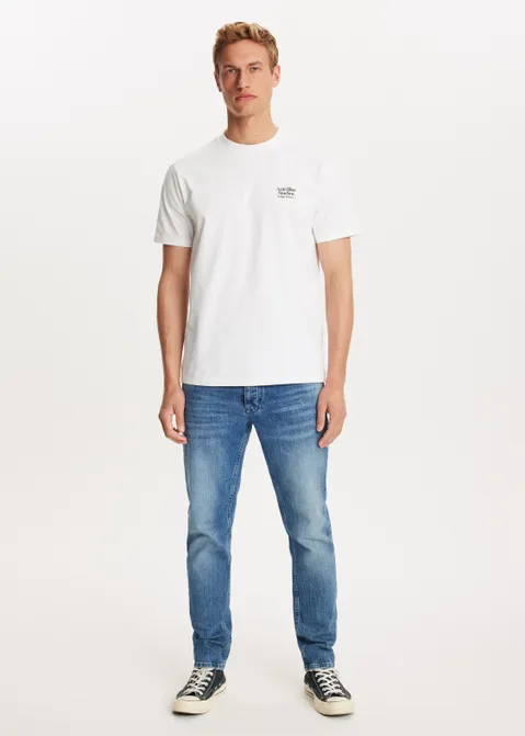 T-shirt met print cyanotype wit (WIT)