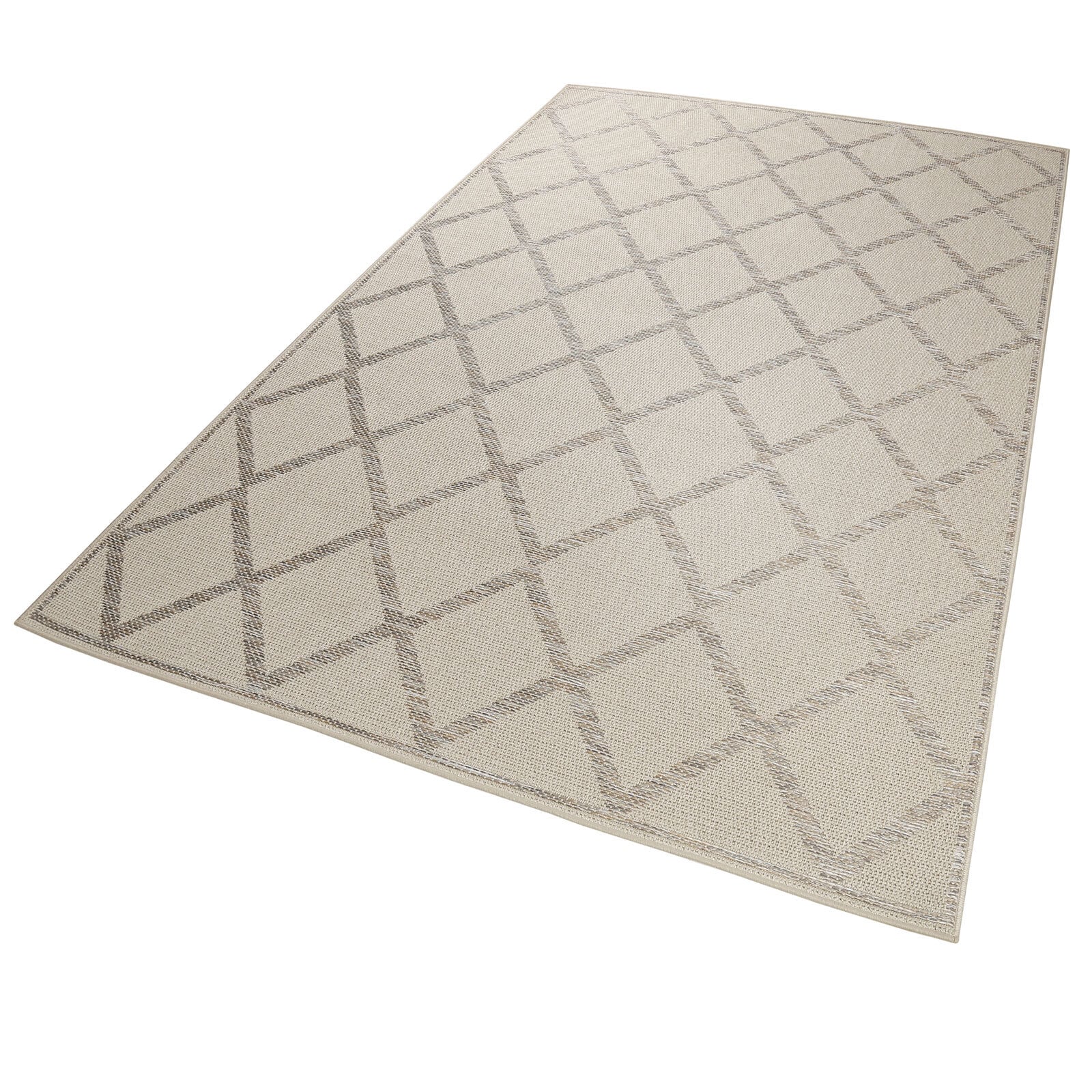 ESPRIT Outdoorteppich RHOMB 120 x 170 cm beige/grau
