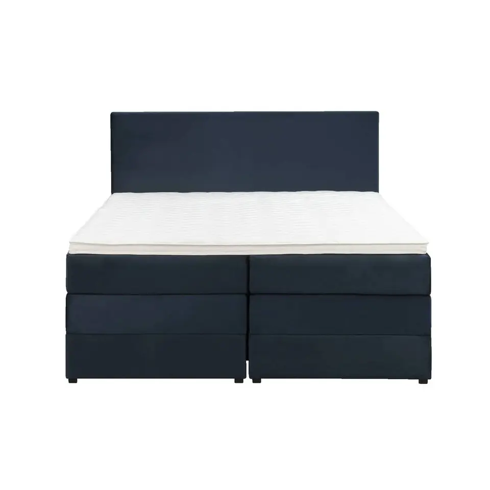 Boxspring met opbergruimte Liv egaal - blauw - 140x200 cm