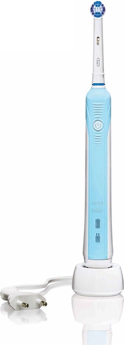 Oral-B Pro 500 3D Cross Action Roterende-oscillerende tandenborstel, Turkoois, Wit