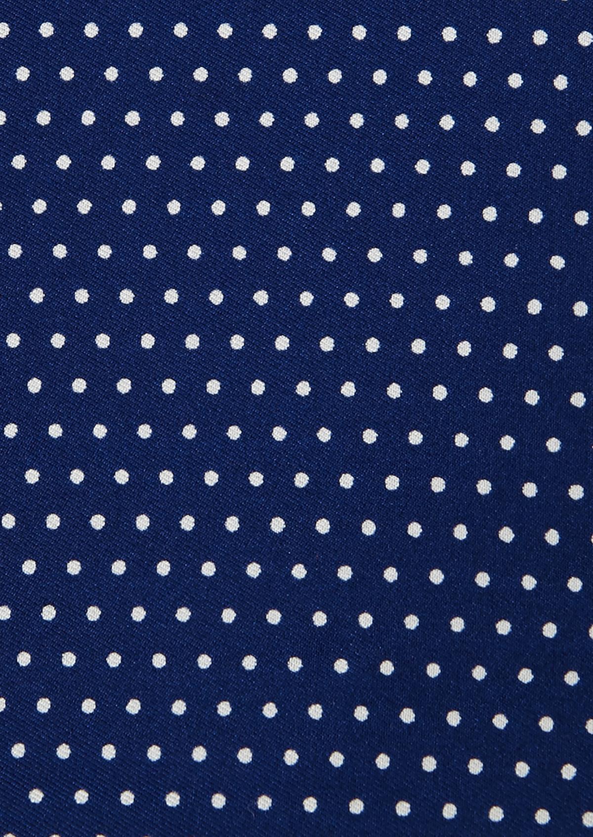Pochette en soie bleue à pois blancs