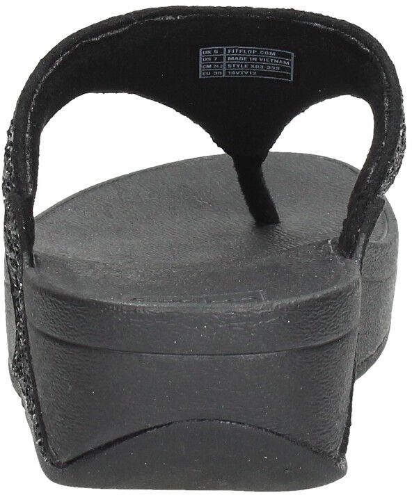 Fitflop Lulu Glitter Toe - Thongs PU Glitter zwart