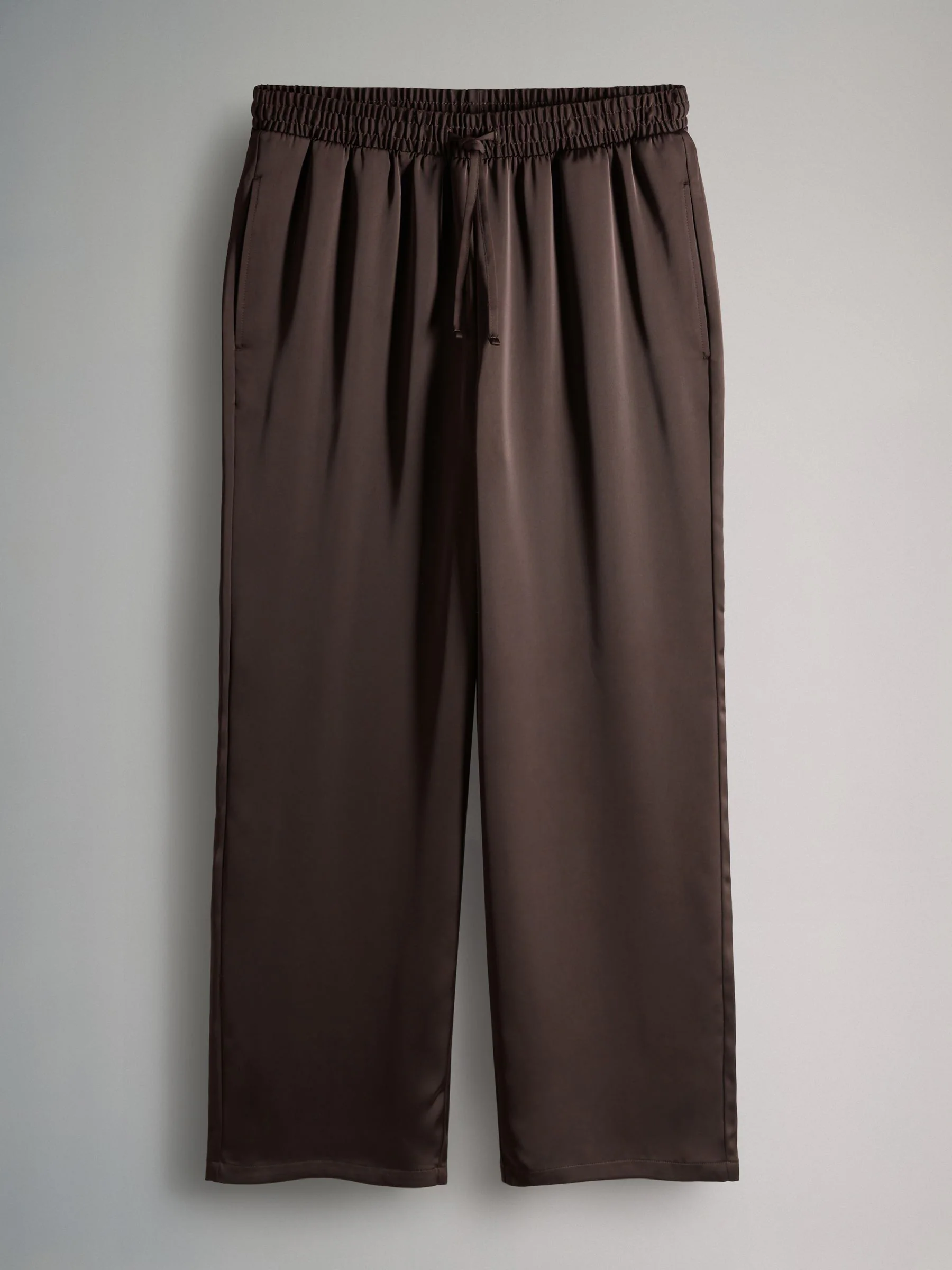 Marineblauw/Chocoladebruin - The Set 2 Pack Satin Wide Leg Pull On Trousers