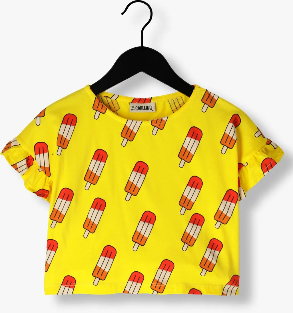 CARLIJNQ gele carlijnq t-shirt popsicle - frilled shirt