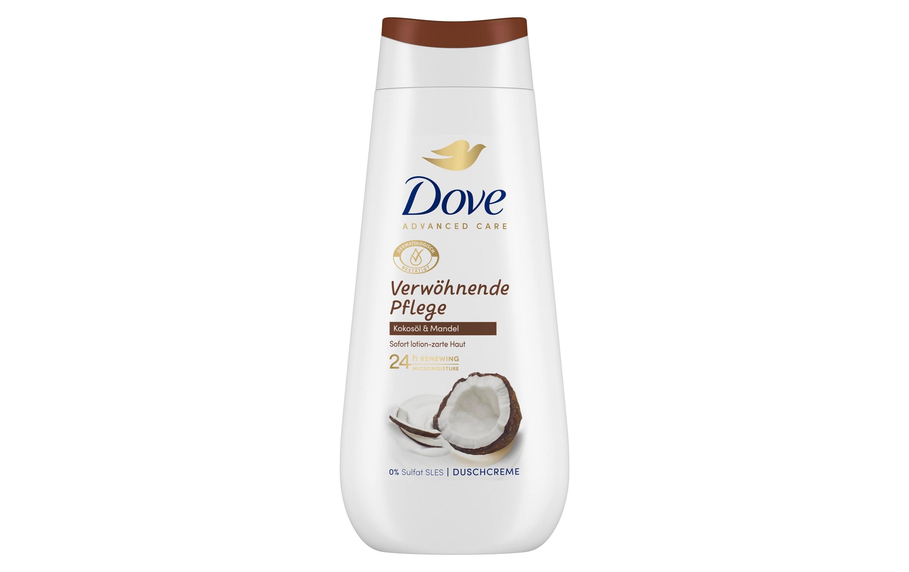 Pflegedusche Advanced Care Kokosöl und MandelCremiges Duschgel mit angenehmem Duft für Frischegefühl
