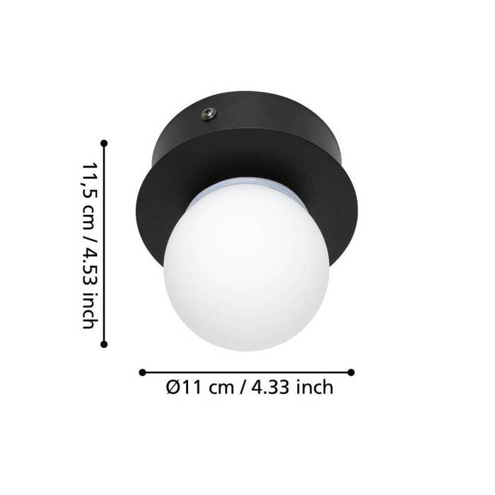 Eglo Mosiano loft- og væglampe Ø11 cm sort/hvid