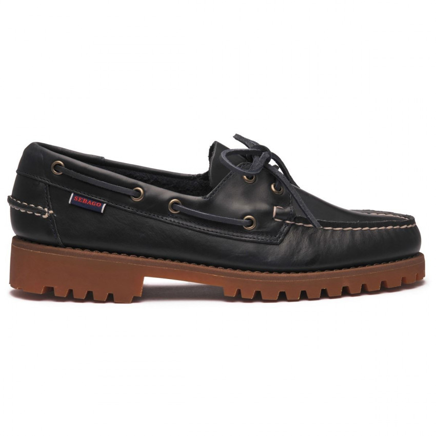 RANGER WAXY Blue Navy-Mocassin semelle crantée pour homme en cuir ciré