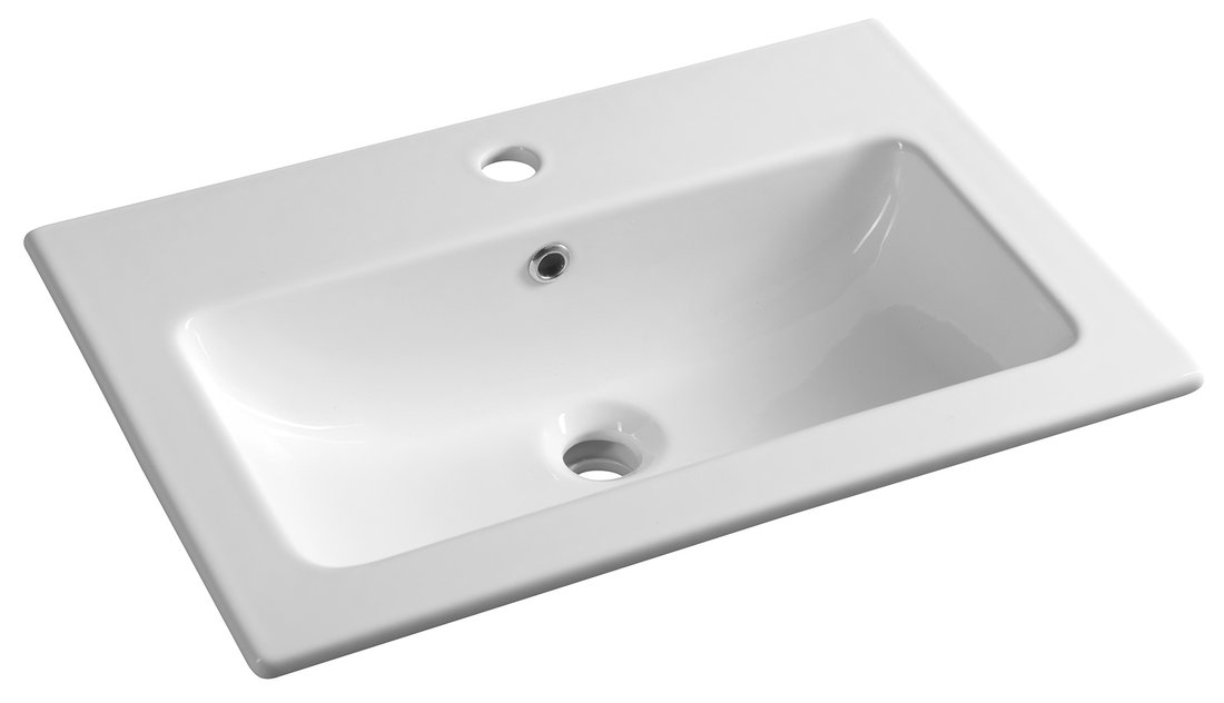 Sapho Practico keramische wastafel met kraangat 60x40cm wit glans