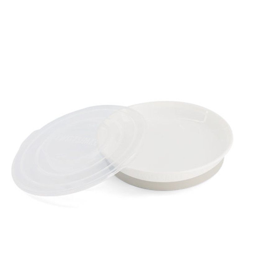 Assiette antidérapante avec compartiments 6 mois + - Blanc - Ecru