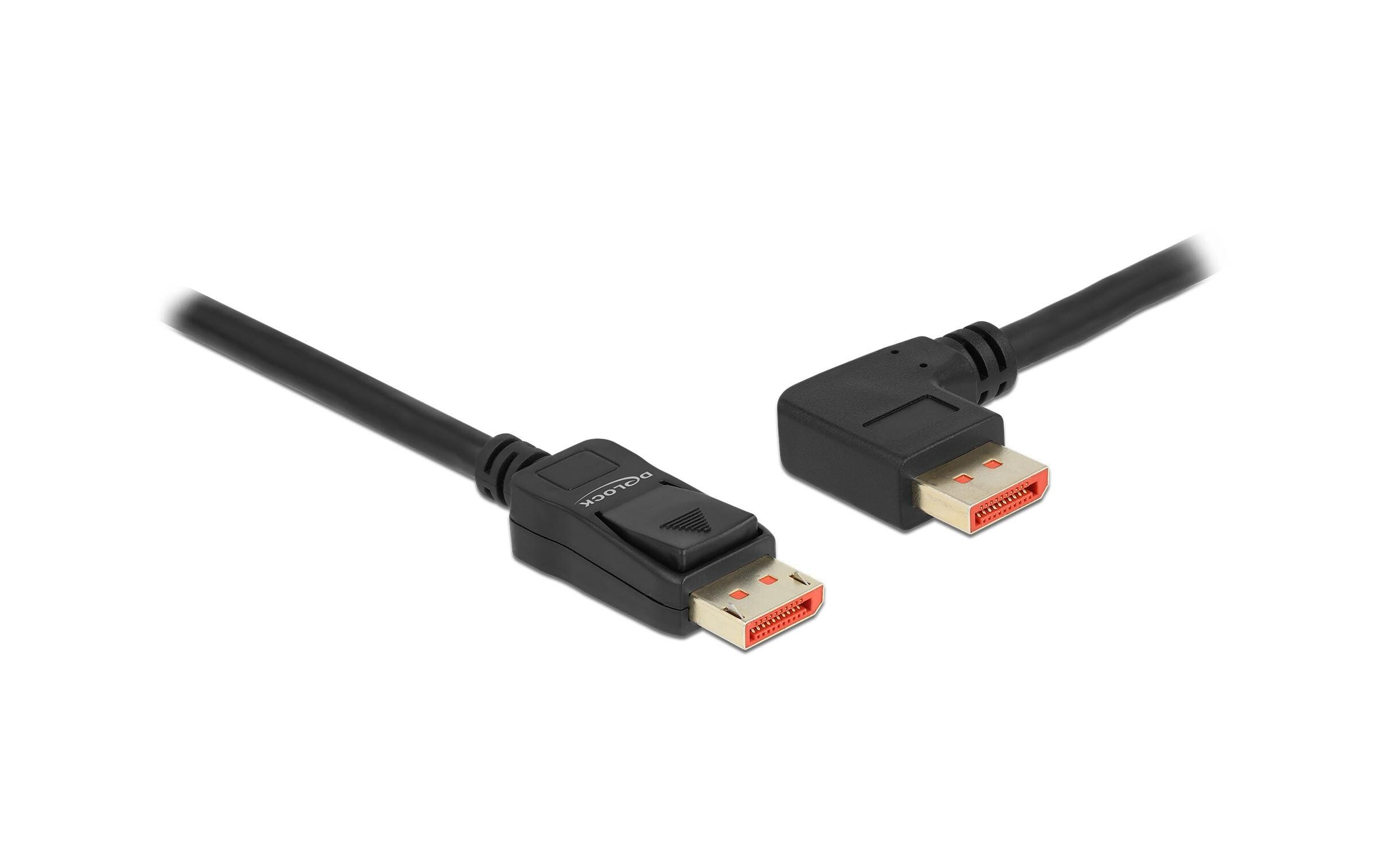 Kabel Links gewinkelt DisplayPort - DisplayPort, 5 mDisplayPort Kabel Stecker gerade zu Stecker 90° links gewinkelt 8K 60 Hz 5 m
