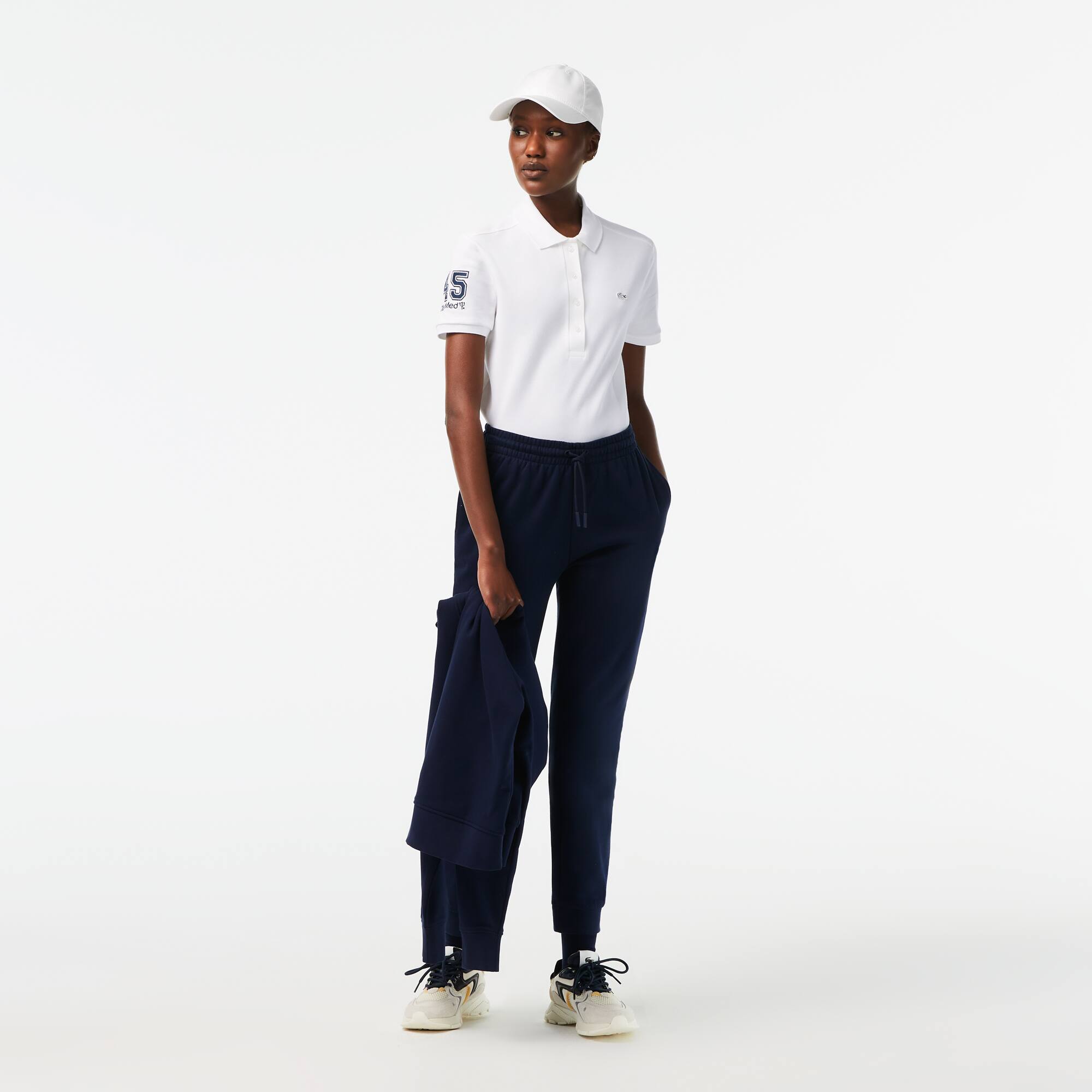 Polo Lacoste x Club Med en coton uni Manches Courtes - Blanc - Lacoste - Femme