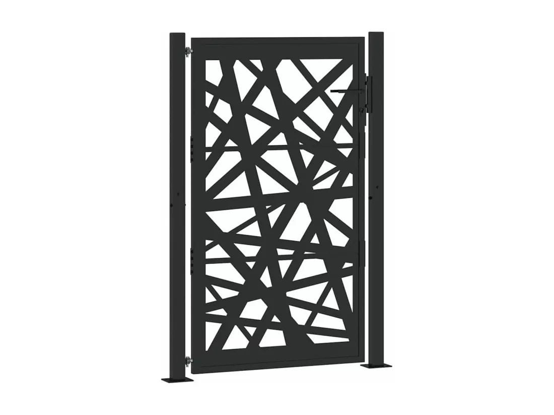 Portail de jardin noir 105x155 cm acier conception de lumière