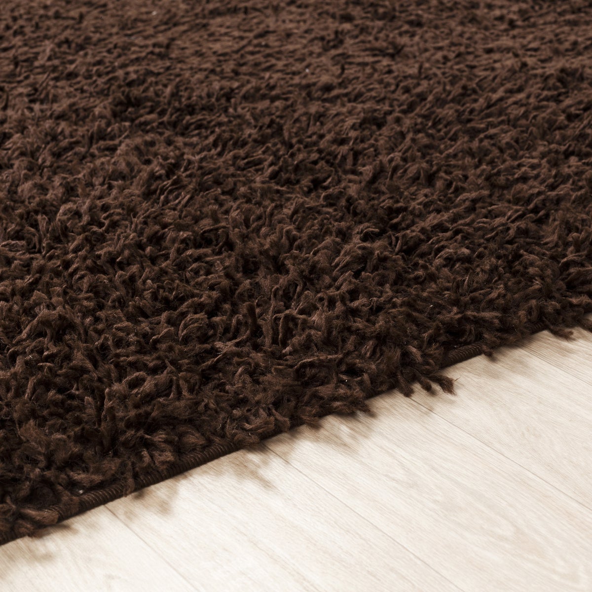 Modern hoogpolig shaggy vloerkleed voor in de hal, donkerbruin, 80x220 cm, LILLY