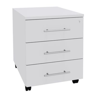 Caisson mobile IRIS - L43 x H56 x P60 cm - 3 tiroirs - Blanc perle