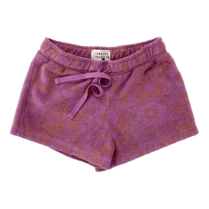 Longlivethequeen Short Fleuri Eponge | Mauve