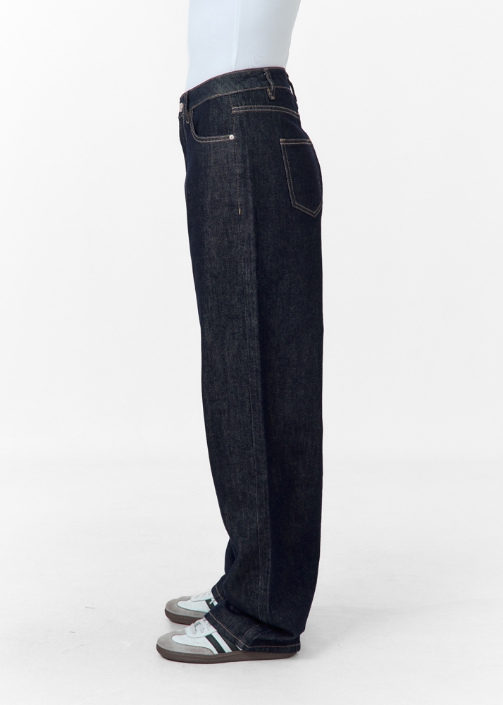 Loose fit jeans marine blauw