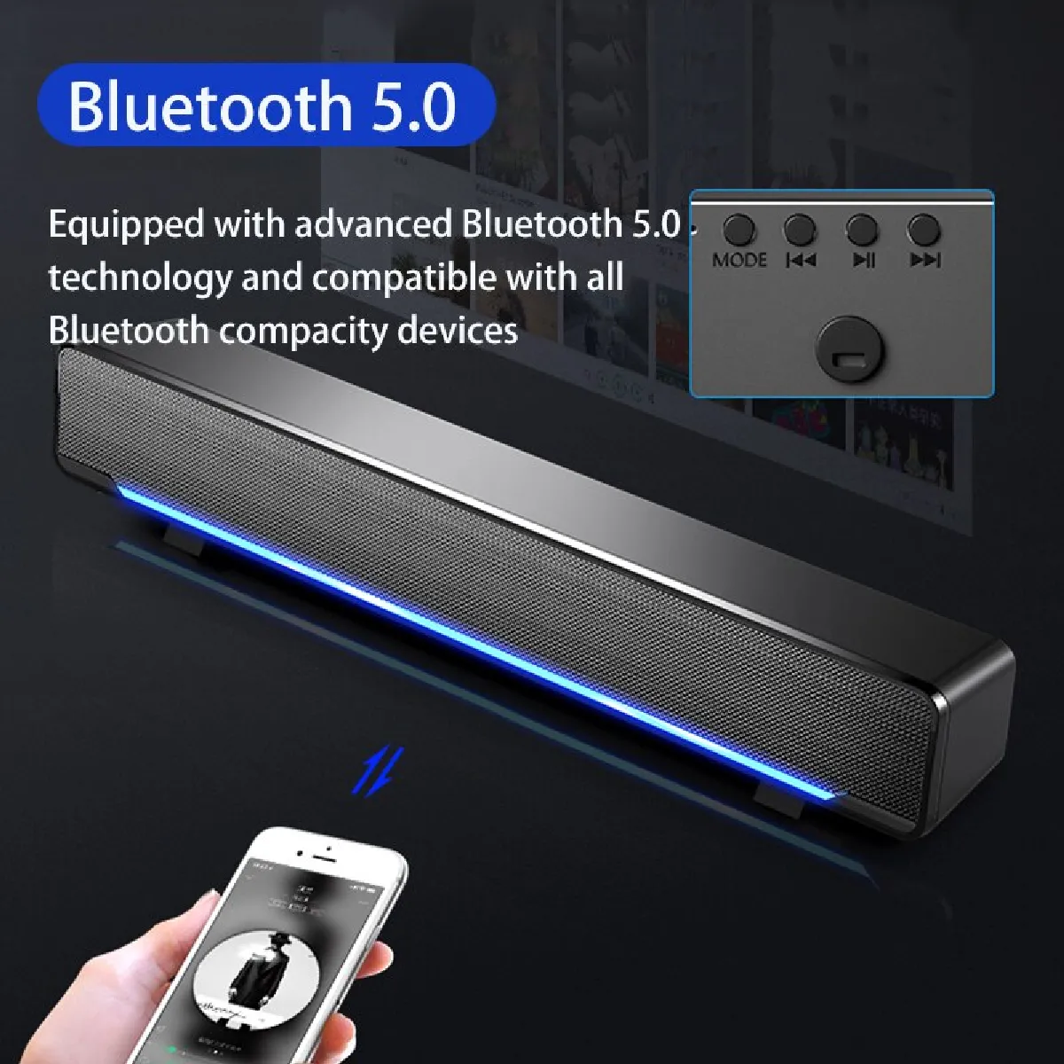Universal Haut-parleur Bluetooth PC V-196 - Noir