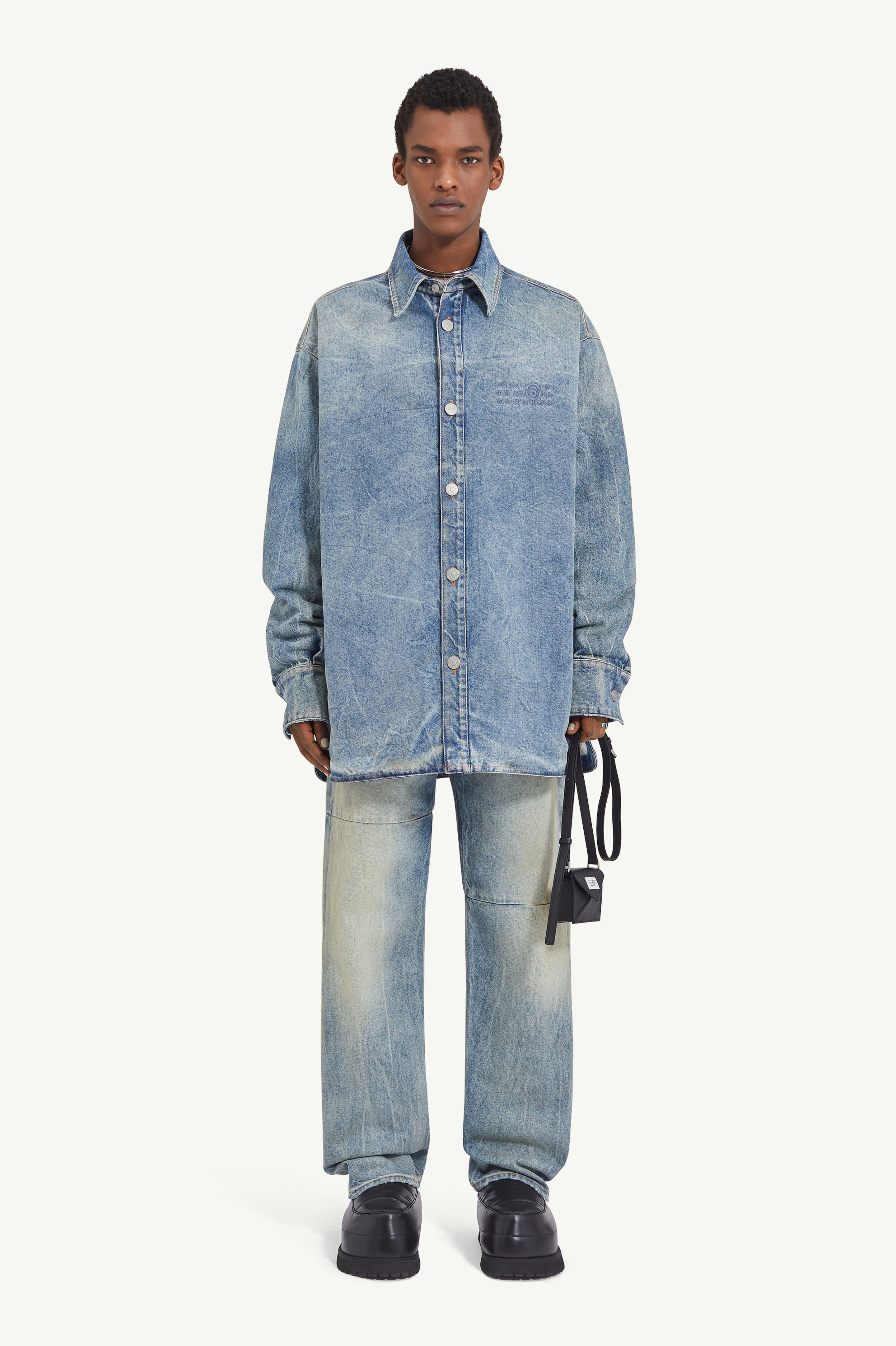 Veste matelassée en denim pour homme