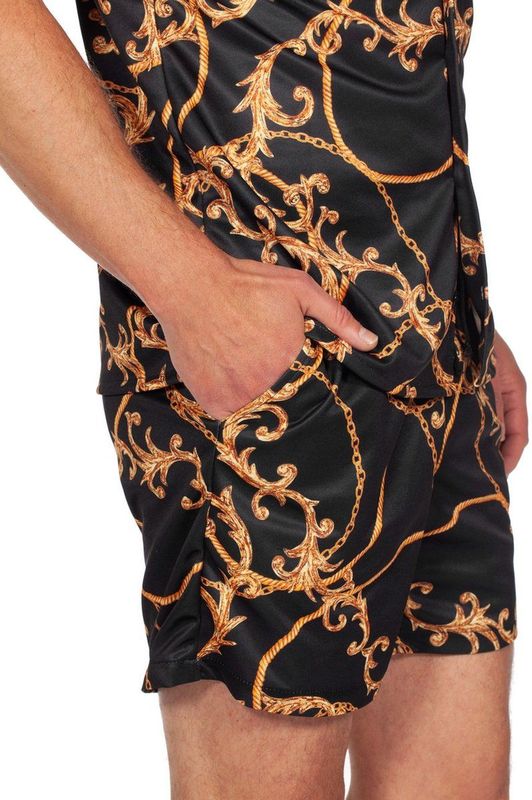 Wilbers - 5095 - Feestset - Zwart - Goud - Katoen - Overhemd en Broek