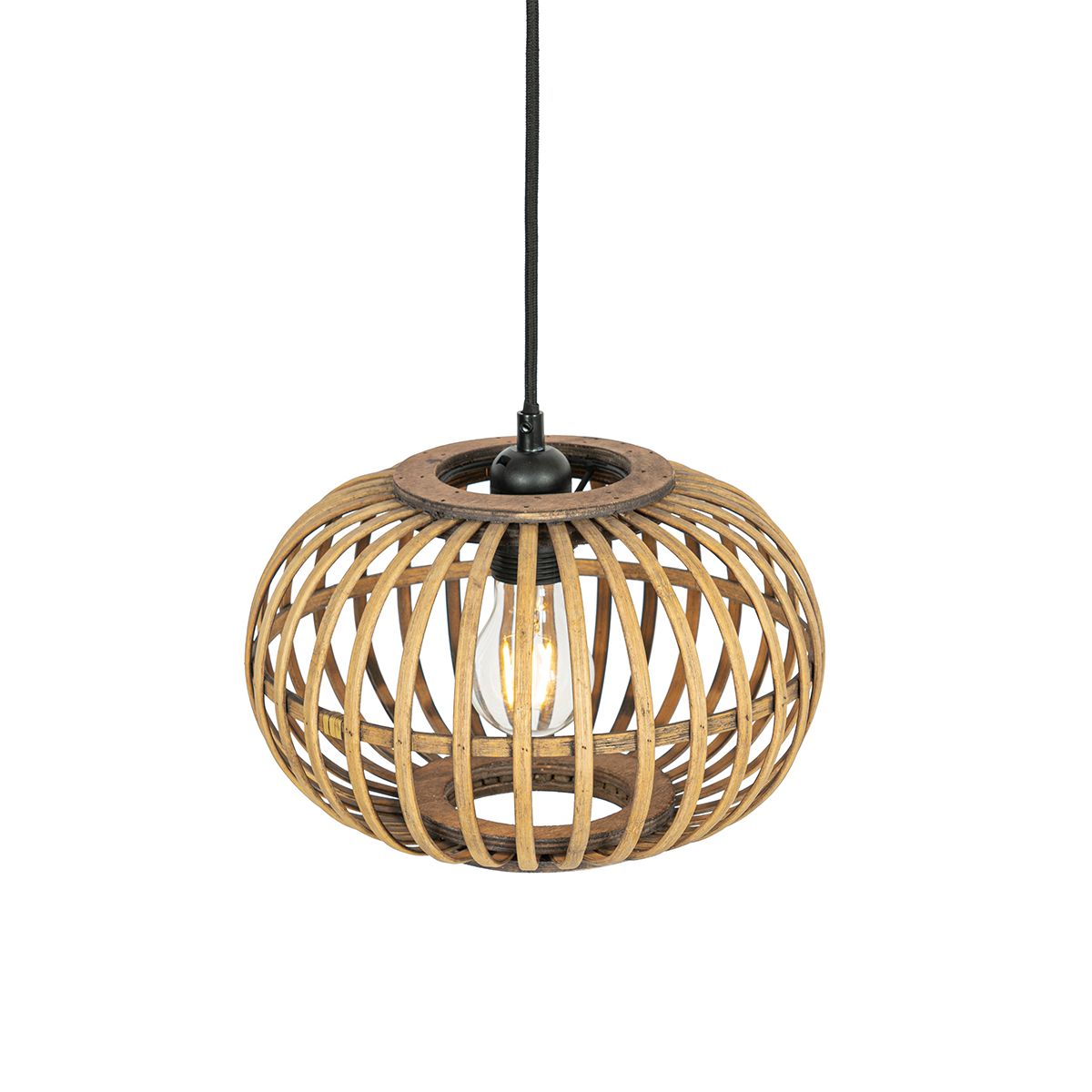 Oosterse hanglamp bamboe 3-lichts rond - Amira