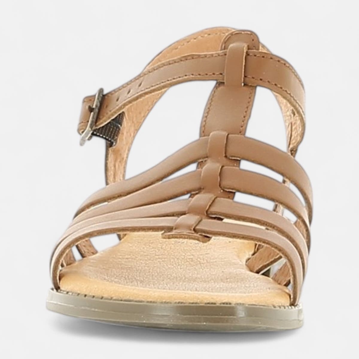 Nu-pieds Femme en cuir cognac