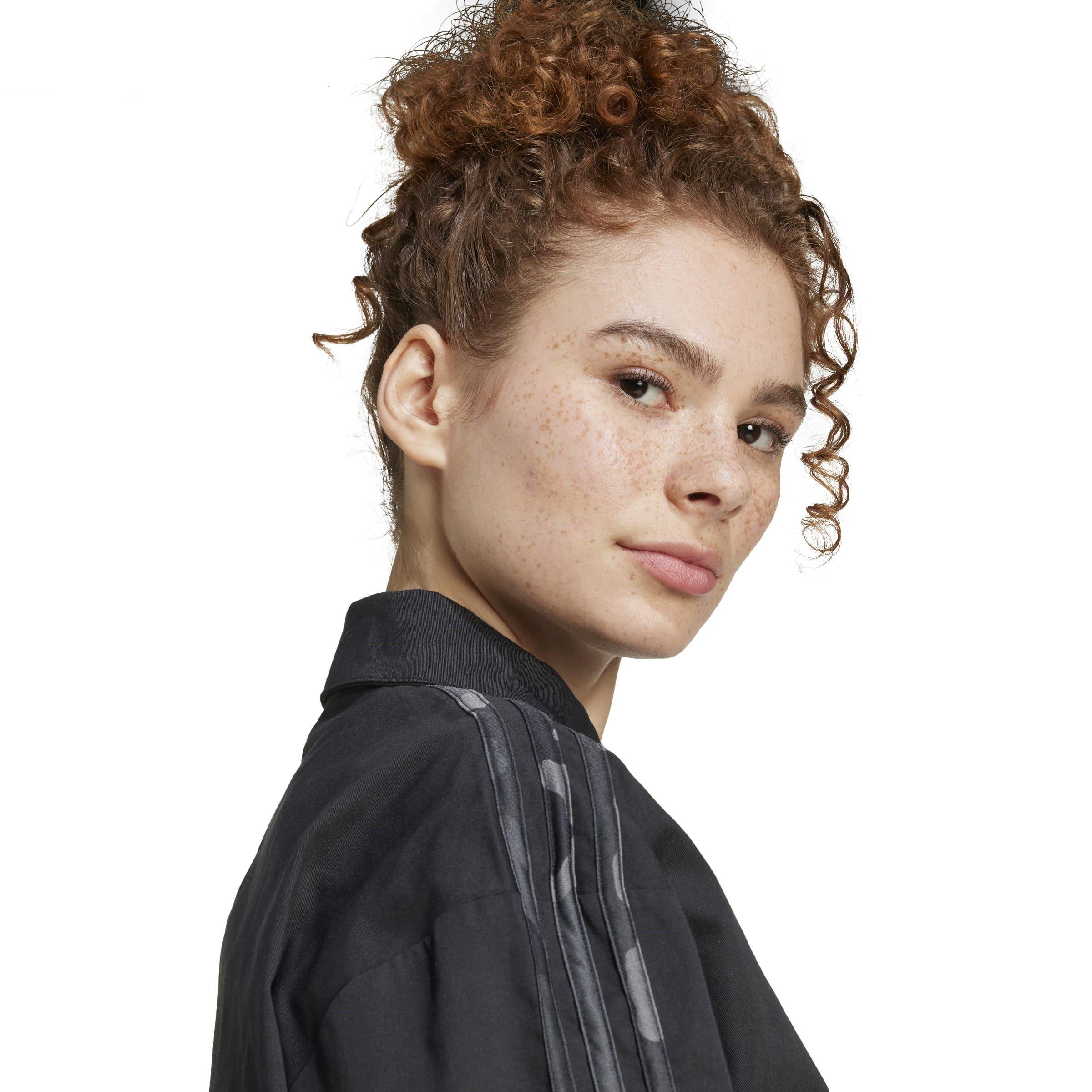 adidas Essentials Printed 3 Stripes Twill Coach Jacket Womens