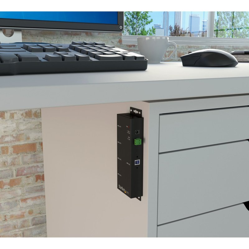 StarTech.com Hub USB 3.0 4 Ports - 5Gbps - Hub USB-A Industriel en Métal - Hub de Données USB Montable au Mur ou sur le Bureau - Hub d'Extension USB Conforme TAA