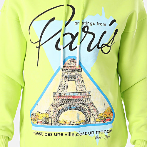 Sweat Capuche Jaune Vif