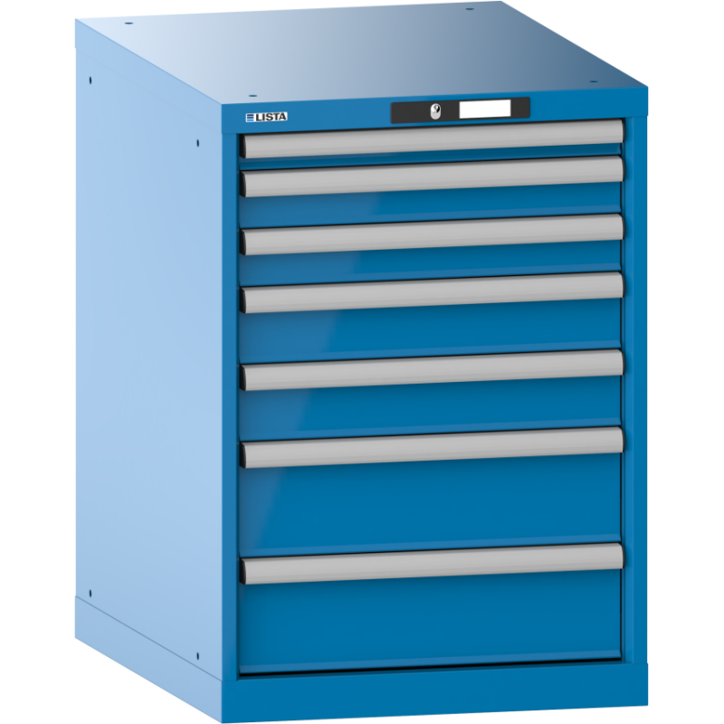 Armoire à tiroirs Lista 27 x 36E H 80 x L 56,4 x P 72,5 cm 7 tiroirs (1 x 5, 2 x 7,5, 2 x 10 et 2 x 15 cm) Key Lock