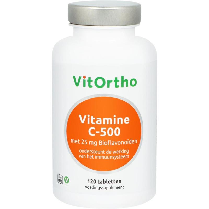Vitortho Vitamine C-500 met 25mg Bioflavonoiden 120 tabletten