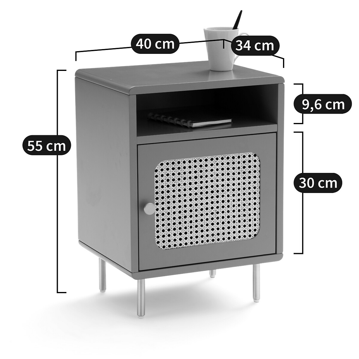 LA REDOUTE INTERIEURS<br>Mesinha de cabeceira, 1 porta em vime Redpop