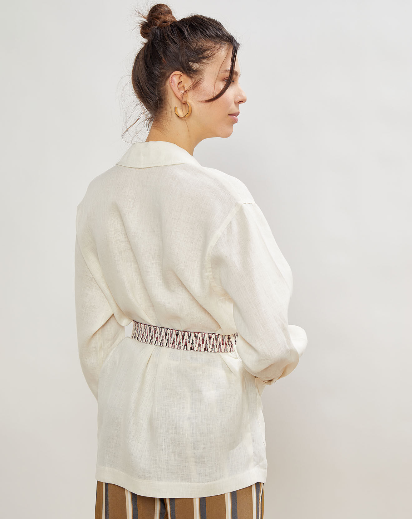 La Petite Francaise Veste 100% Lin Vera écrue