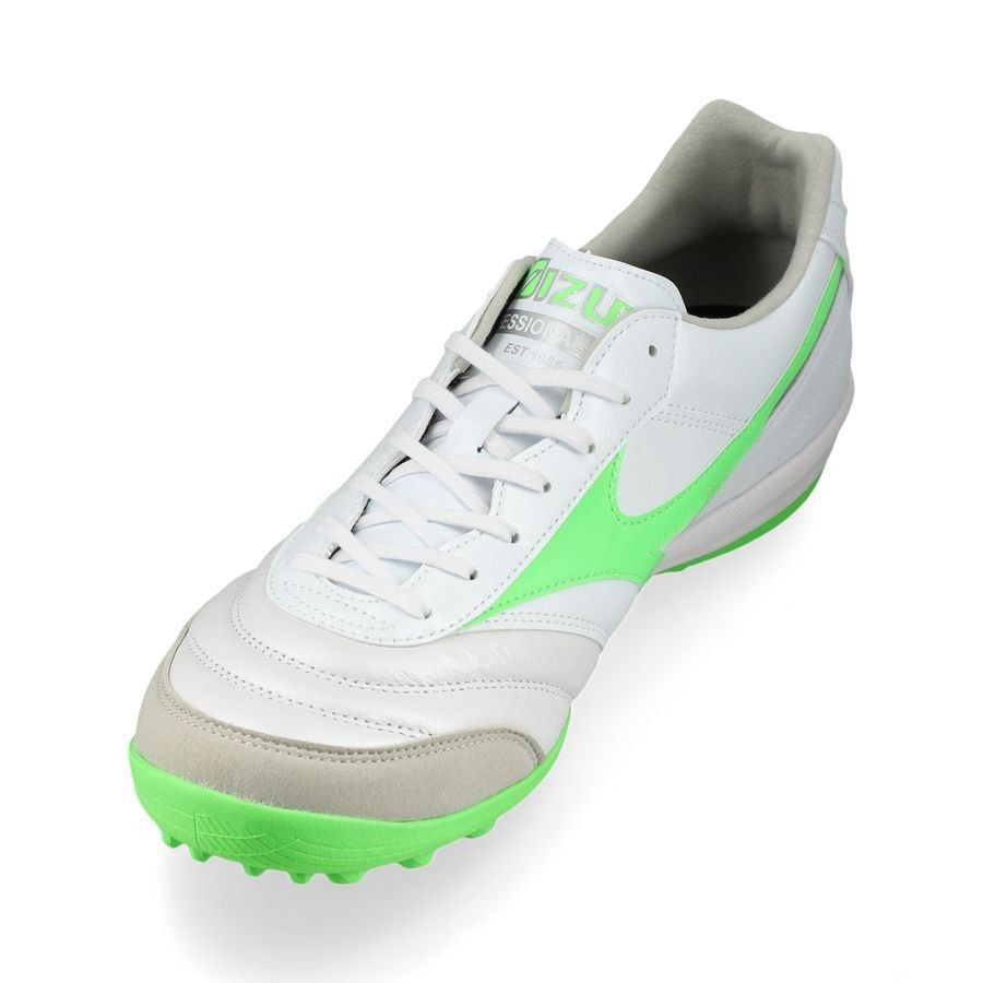 Mizuno Morelia Sala Elite TF Frontier - Blanc/Vert Néon/Argent