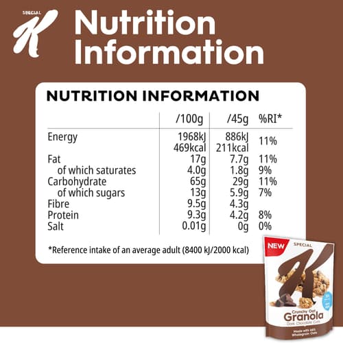 Kellogg's Special K Crunchy Oat Granola Dark Chocolate