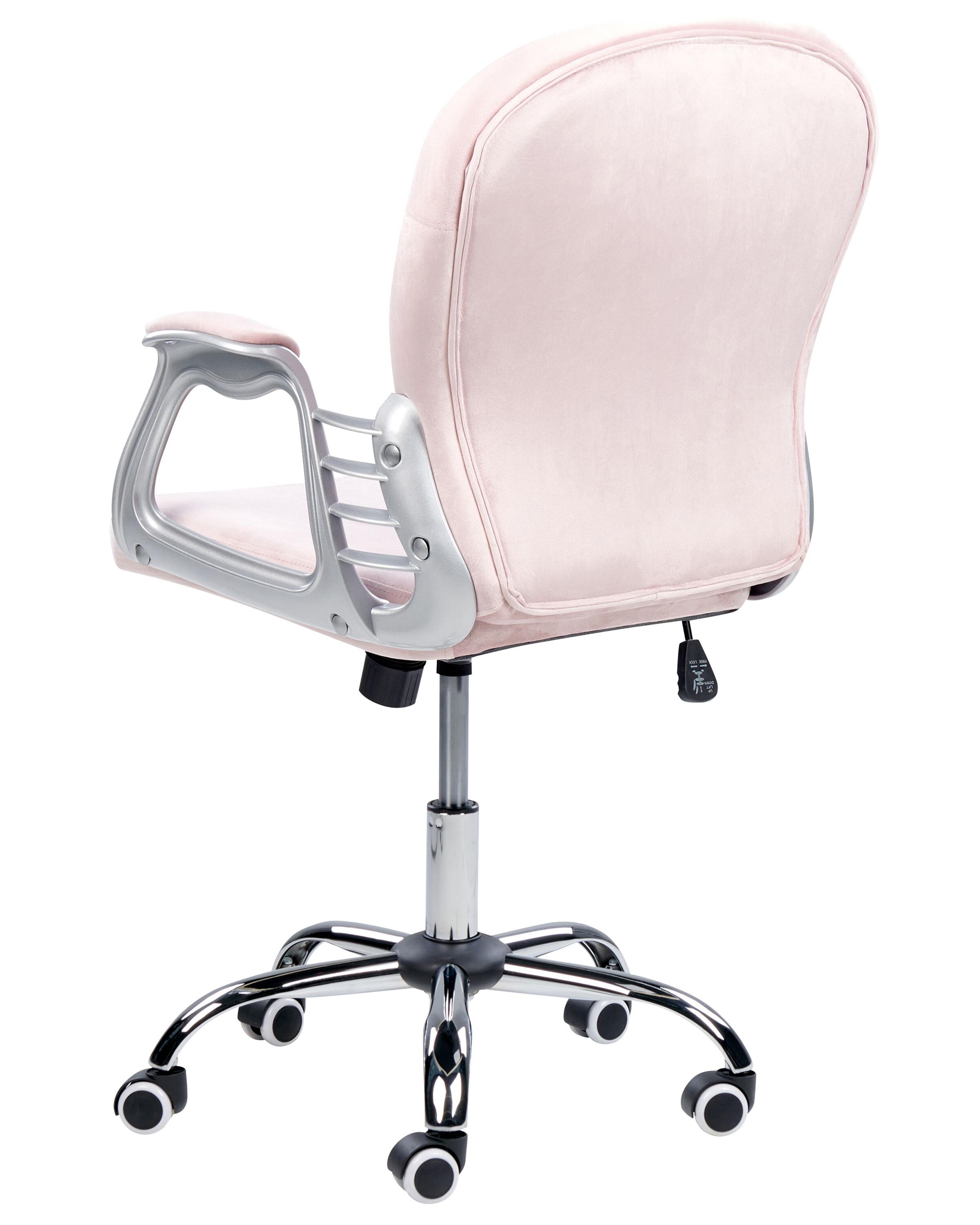 Bureaustoel PRINCESS Fluweel Pastelroze