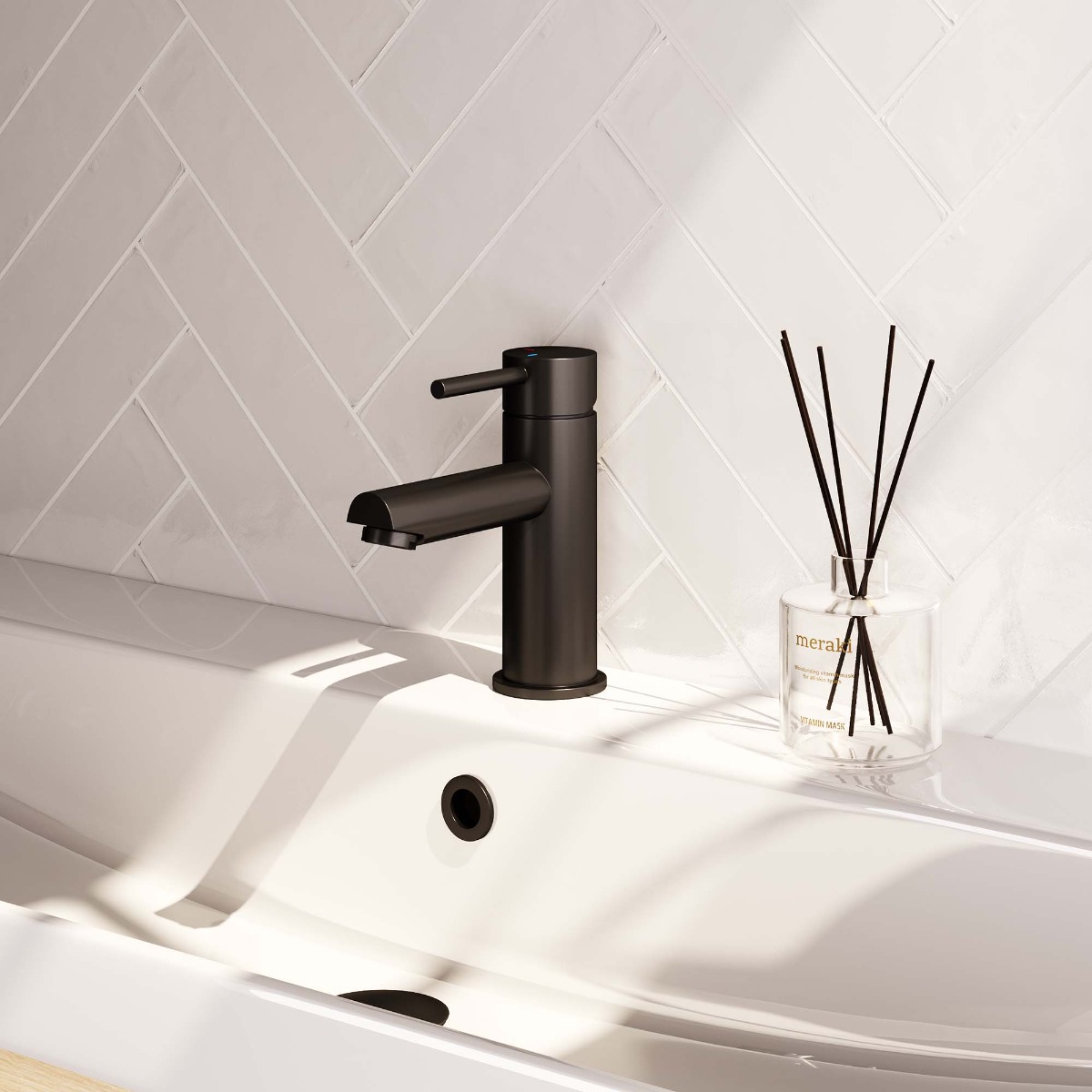 Brauer Black Edition ColdStart wastafelkraan energy-saving model A zwart mat