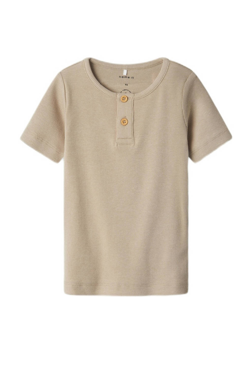 NAME IT ribgebreid T-shirt NMMKAB zand