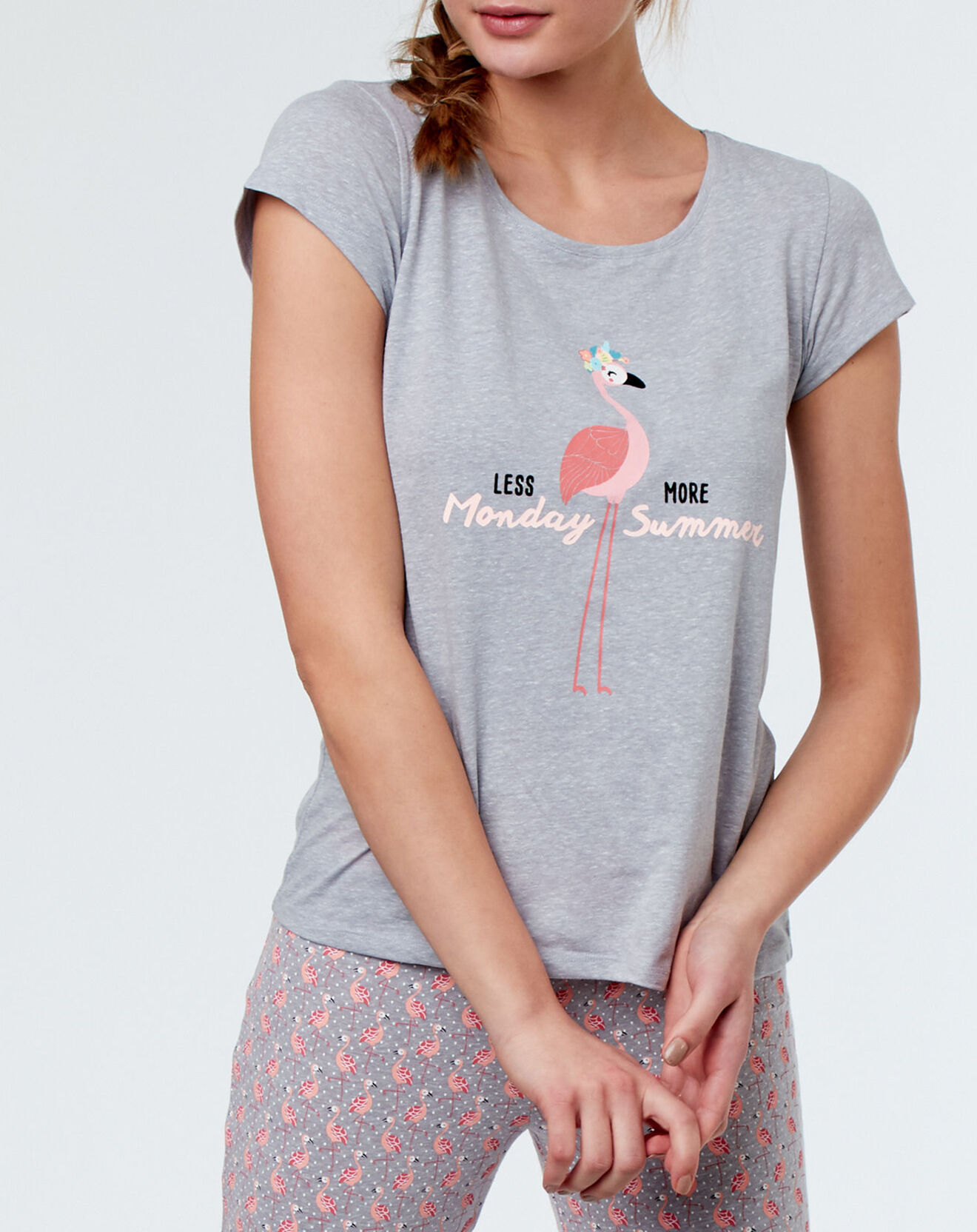 Etam Haut de pyjama Thiago à  motif gris