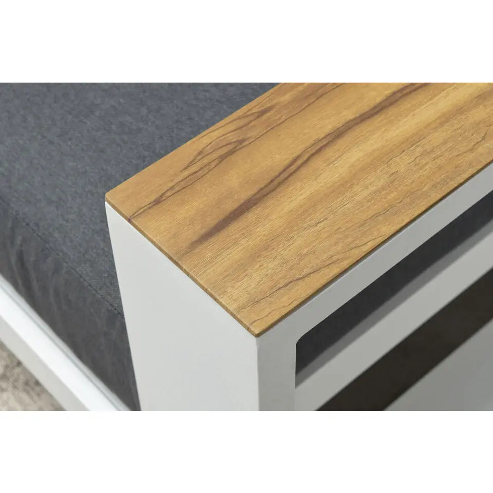 Garden Impressions Plaza lounge hoekset 3-delig wit - teak look