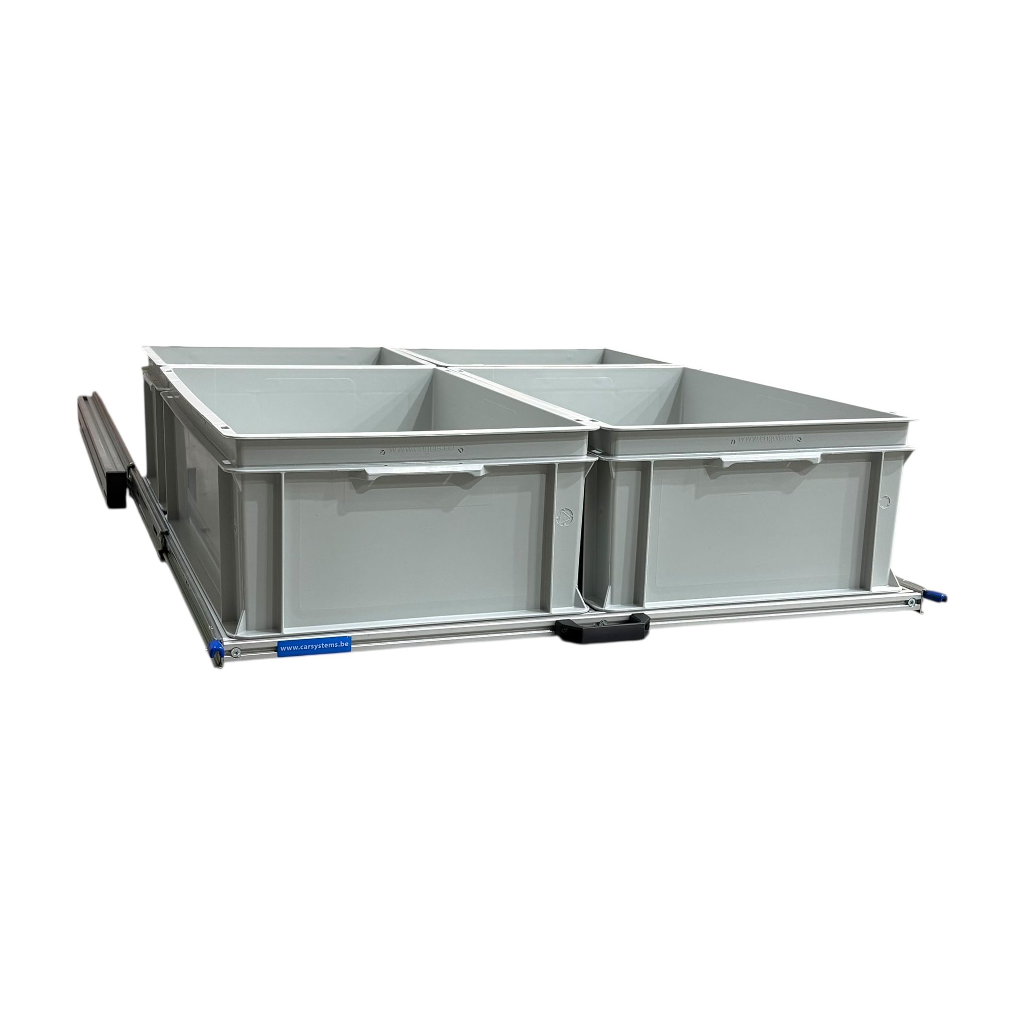 Aluminium schuifframe 90x80 cm met 4 open bakken