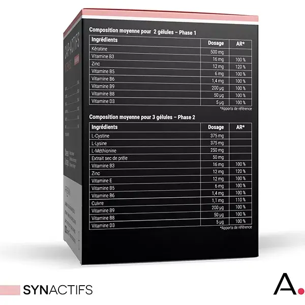 Aragan - Synactifs - Capactifs® Intense - Cabelo e Unhas – Queratina - 120 cápsulas